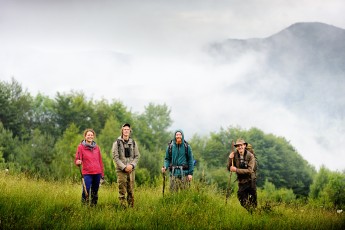 Young naturalists studying the habitat of the bison in the Southern Carpathians