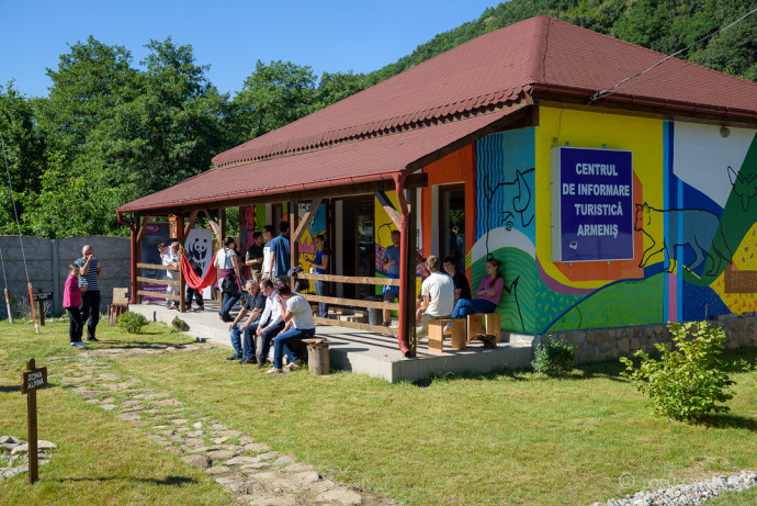 Launch of the remodelled and redesigned Bison Visitor Centre in Armeniș, Țarcu Mountains, Southern Carpathians, Romania.